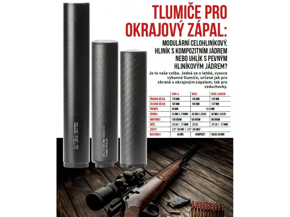 TLUMIČ A - TEC WAVE CARBON 22 LR