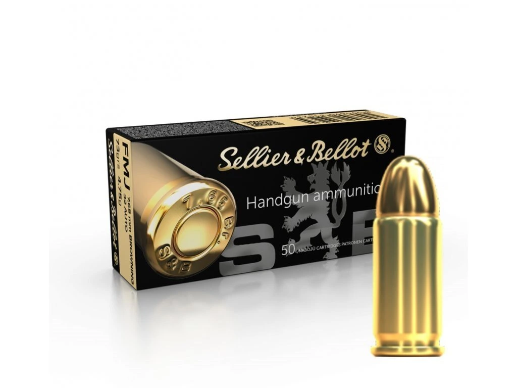 Pistolový náboj S&B 7,65 Browning FMJ 4,75g