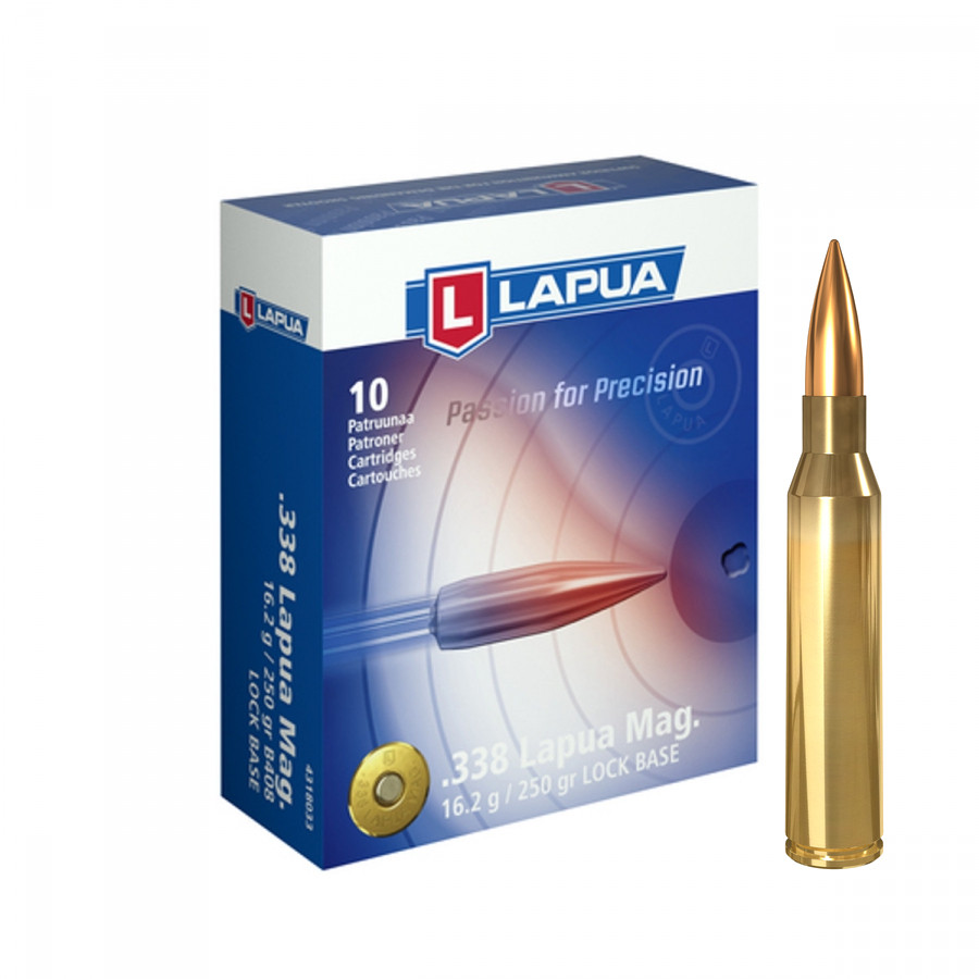 Kulový náboj Lapua .338 Lapua Magnum LOCK BASE, B408, FMJBT, 16,20g, 250gr