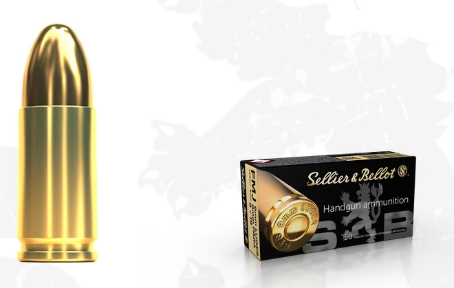 Pistolový náboj Sellier & Bellot 9mm Luger FMJ 8 g / 124 gr