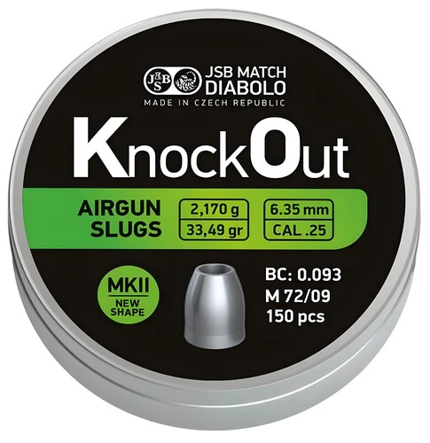 Diabolky JSB KnockOut Slugs .25 MKII 150ks cal.6,35mm