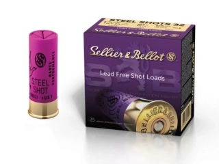 Brokový náboj Sellier & Bellot 12/70 Steel Shot 32 g, brok 3,30 mm