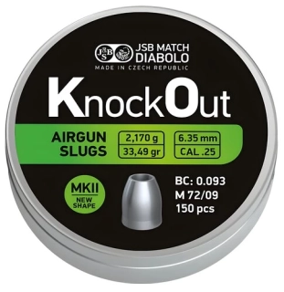 Diabolky JSB KnockOut Slugs .25 MKII 150ks cal.6,35mm